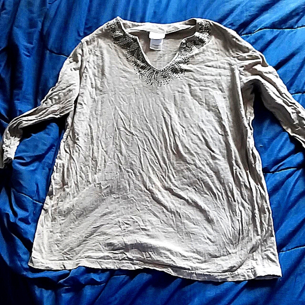 Tan Embellished Tunic 2XL